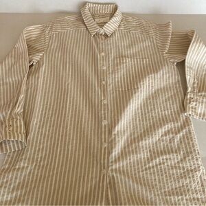 Anthropologie Striped Long Sleeve Button Down Shirt Women’s Size Small